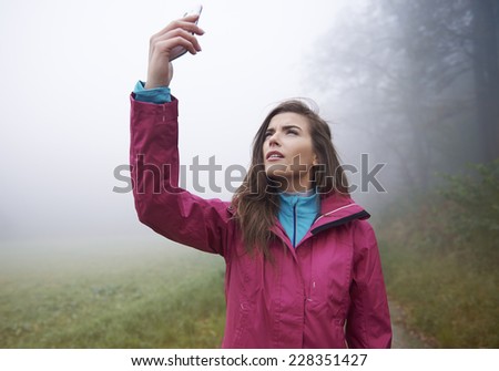 Searching connection for mobilephone in forest