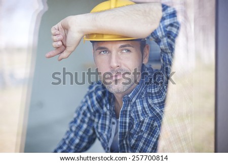 Hard day for construction worker