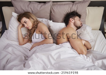 Frustrated couple with serious problems