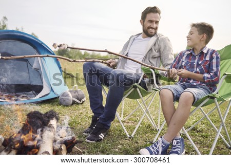Little snack with my son on the camping