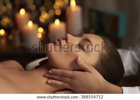 Tranquil scene of woman at Spa
