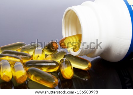Vitamin Omega-3 fish oil capsules