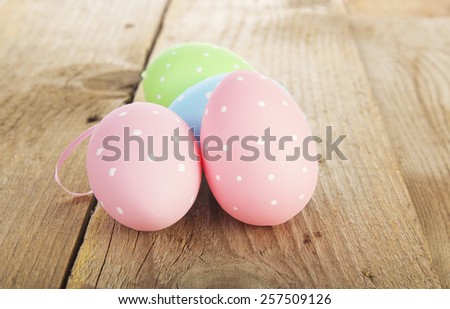ester eggs on a wooden background