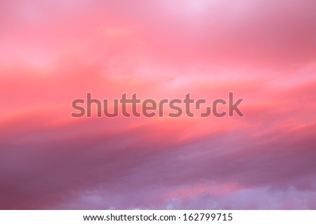 Beautiful  sky with pink and red clouds