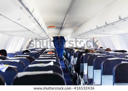 Inside airplane view