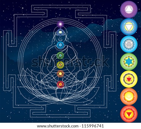 Vector symbols of 7 chakras Vector symbols of 7 chakras