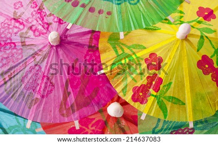 cocktail umbrellas isolated on white background