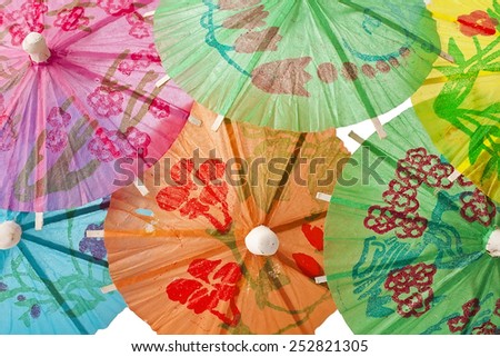 cocktail umbrellas isolated on white background