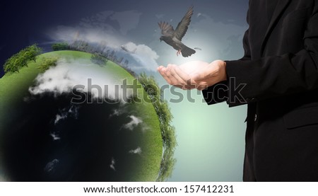 planet with conserve environment concept,freedom of life