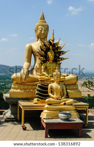 The image of holy thing beautiful Buddha in the tourist attraction of Thailand
