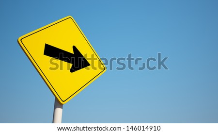 One Way Sign with Clipping Path