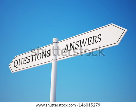 Question and Answer Signpost with Clipping Path
