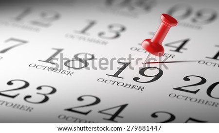 October 19 written on a calendar to remind you an important appointment.