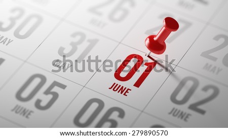 June 01 written on a calendar to remind you an important appointment.