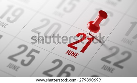 June 21 written on a calendar to remind you an important appointment.