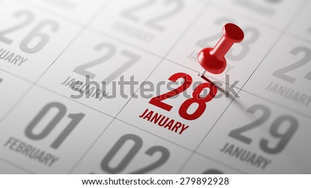 January 28 written on a calendar to remind you an important appointment.