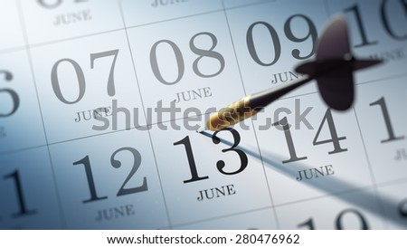 June 13 written on a calendar to remind you an important appointment.