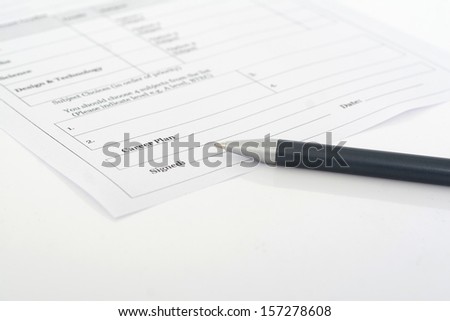 fill in form on the table