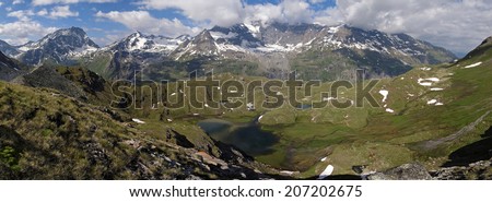 Panorama in the Western Alps, between Italian Alps and Swiss Alps