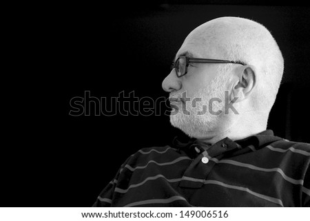 Portrait of an Old Man in Black and White