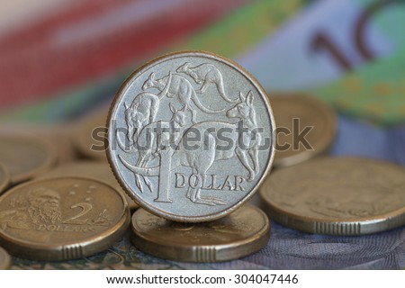 Australian One Dollar Coin and Bank Notes