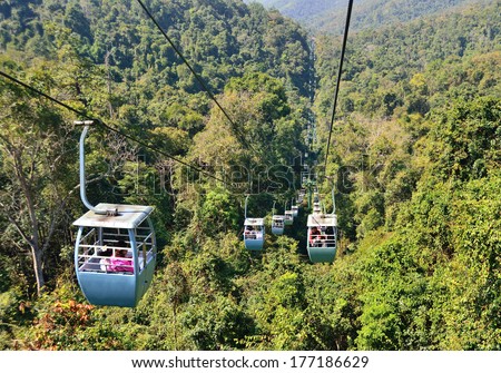 High altitude sightseeing cable car