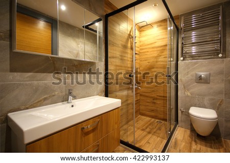 Shower Cabin at the Modern Bathroom