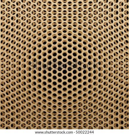 Golden metallic mesh pattern on two layers.
