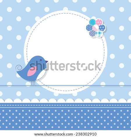 blue bird baby boy greeting card