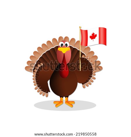 Turkey with flag of Canada for Thanksgiving