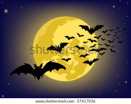 Halloween Backgrounds on Halloween Backgrounds  Bats Silhouette   Vector   37417036