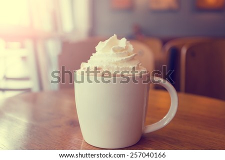 Mocha coffee with whipped cream made with Vintage Tones