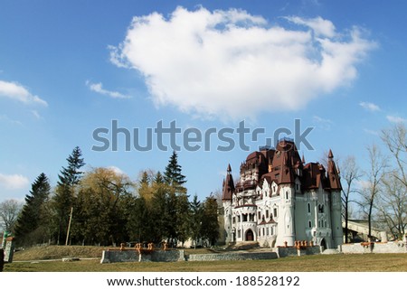 Western Ukraine Ã¢Â?Â? MARCH 9: View of FairyTale castle in Western Ukraine on March 9, 2014