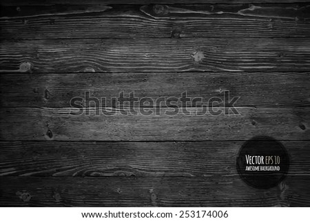 Wood texture, vector Eps10 illustration. Natural Dark Wooden Background.