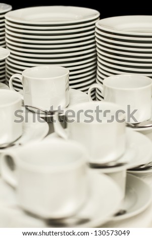 Tea Cups For Lunch During Business Meeting