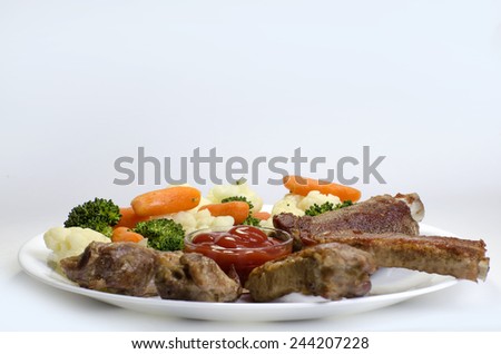 Pork ribs with Boiled  Vegetables