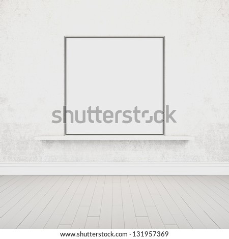 Picture on white interior wall