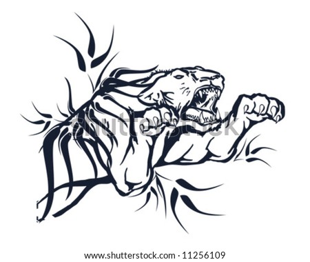 stock vector tiger tattoo