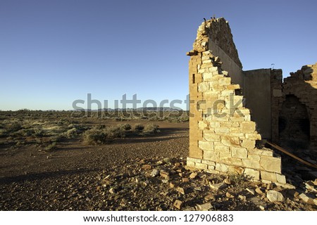 Part of the ruins of an abandoned outback farm house in South Australia\'s Flinders Ranges
