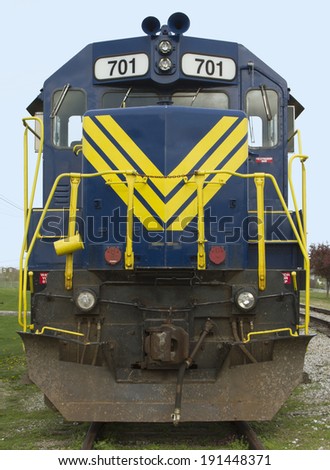 Train engine facing straight ahead