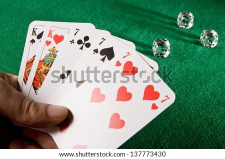 Playing cards and dice