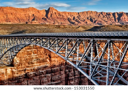 Steel bridge over canyon - grand canyon 01
