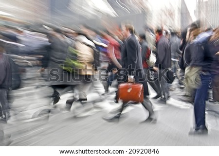 crowd of people rushing on