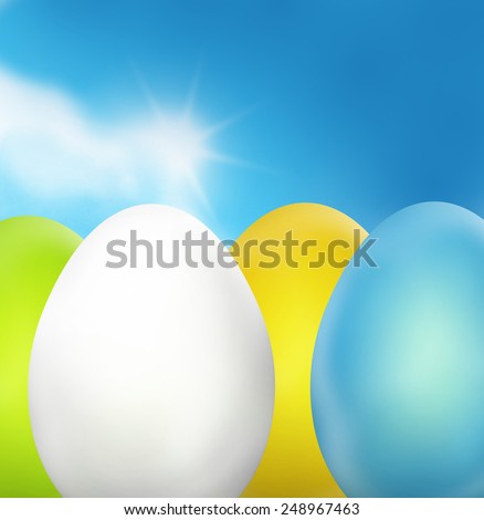 Easter eggs color and sunshine