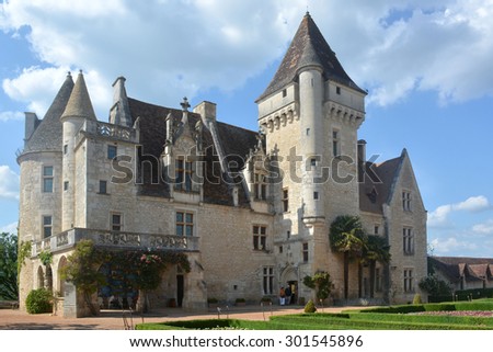 CASTLENAUD-LA-CHAPELLE/DORDOGNE/FRANCE - JUNE 8, 2015 - Tourists enjoying the South of France visit the historical Chateau Des Milandes, previously owned by American entertainer Josephine Baker.