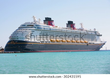NASSAU-FEB 5: Disney Dream, a new cruise ship, enters in Nassau, Feb 5, 2012. The 130,000-ton vessel is the 3th Disney Cruise Line ship.