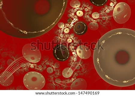 Abstraction with a golden pattern of Chinese style on a scarlet background