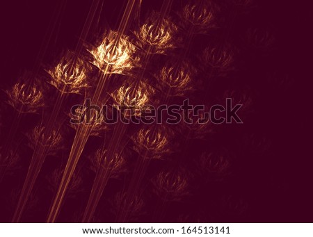 Elegant abstraction, resembling a bouquet of golden roses on a chocolate background
