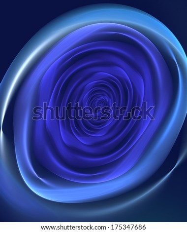 Easy weightless abstraction electric blue colors on a white  background