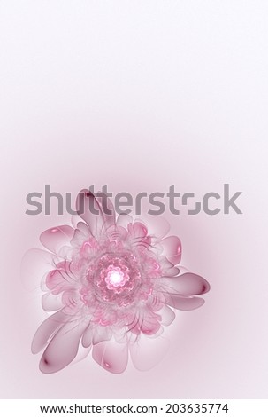 Shyly soft texture in the form of an elegant flower in the warm light background